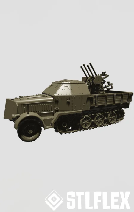 Sd.Kfz.7-1 – 20mm Flakvierling 38 3D Model