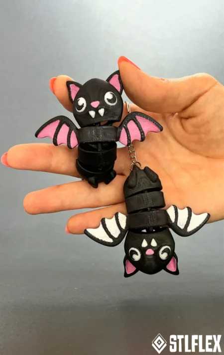 Cute Bat Keychain STL & 3MF File