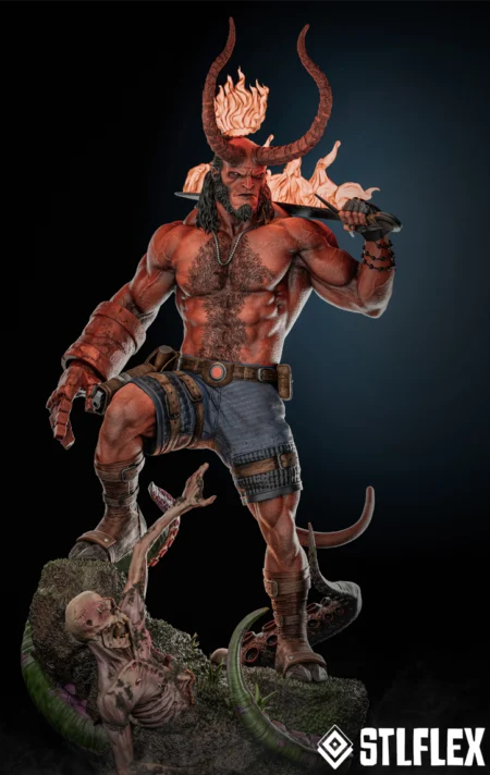 Hellboy Full-Body Statue and Bust STL File