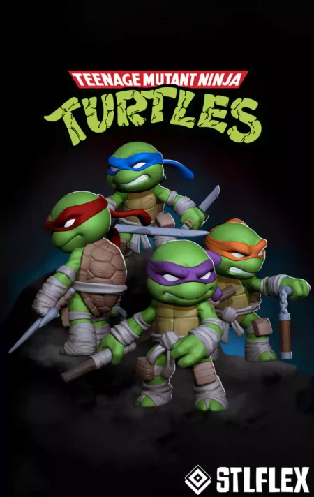 Chibi Ninja Turtles 3D Model