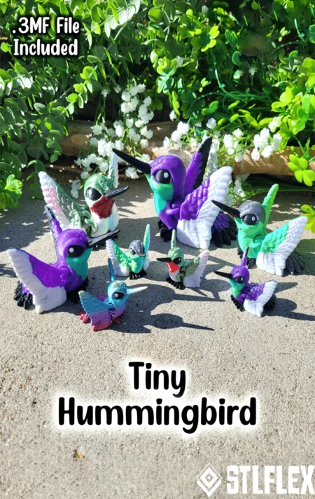 Tiny Hummingbird 3D Print Model STL & 3MF Files