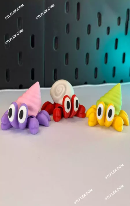 Articulated Cute Hermit Crab STL File