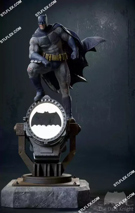 Batman on Bat Signal 3D Printable STL File