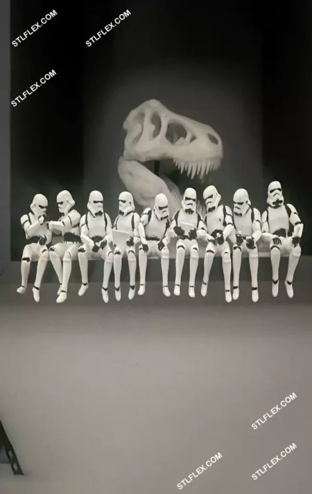 StarWars Troopers Sitting Shelf Display STL & 3MF Files