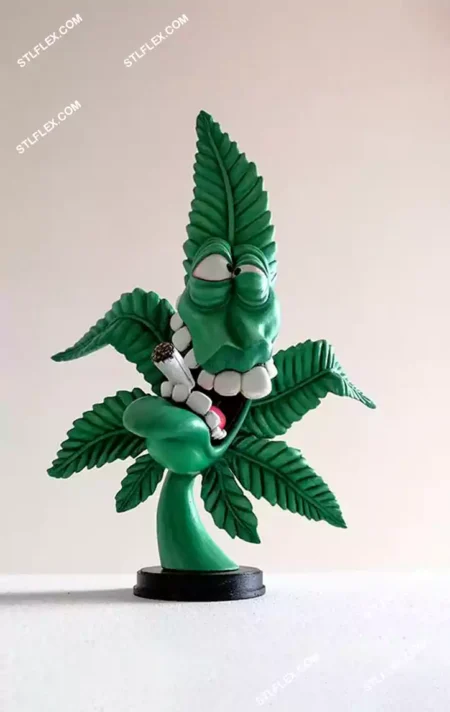 Crazy Weed Character 3D Print Model