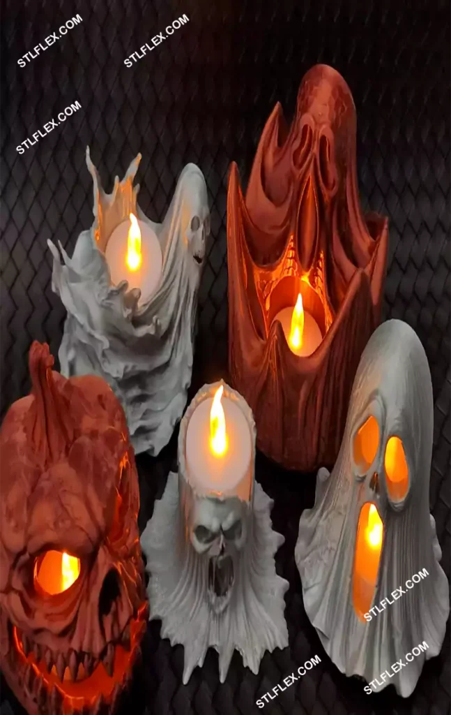 3D printed Halloween LED tealight covers
