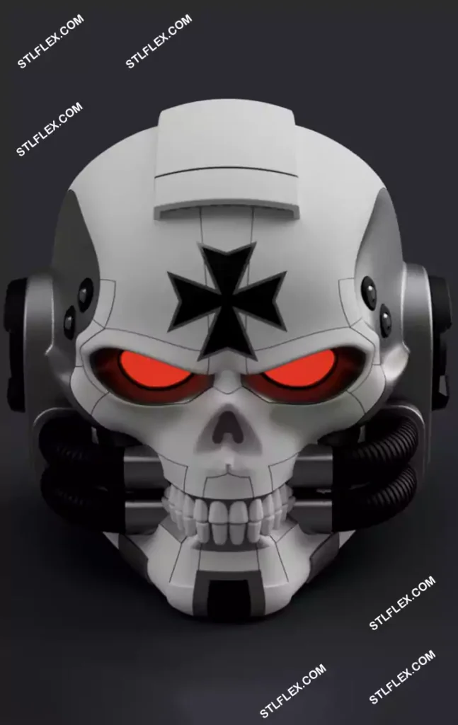 3D printed Space Marine Chaplain helmet
