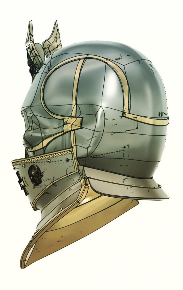 Warhammer Skull Paladin Helmet 3D Print STL File