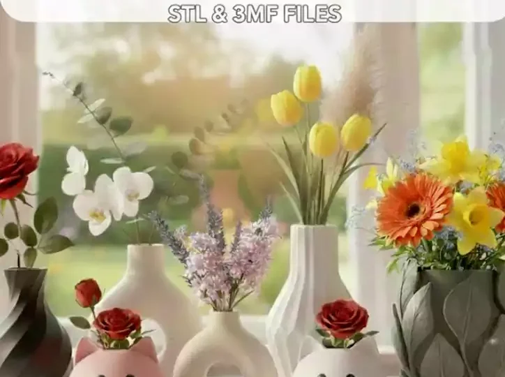 100 Vase Designs – Complete STL & 3MF 3D Printing Pack