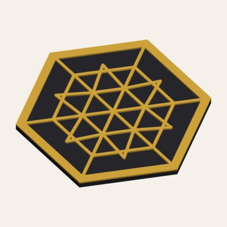 Free 3D printed geometric hexagon coaster STL by STLFLEX