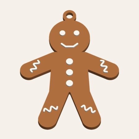 Free 3D printed gingerbread man Christmas ornament STL by STLFLEX