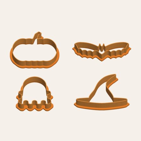 3D printed Halloween cookie cutters pumpkin bat ghost witch hat
