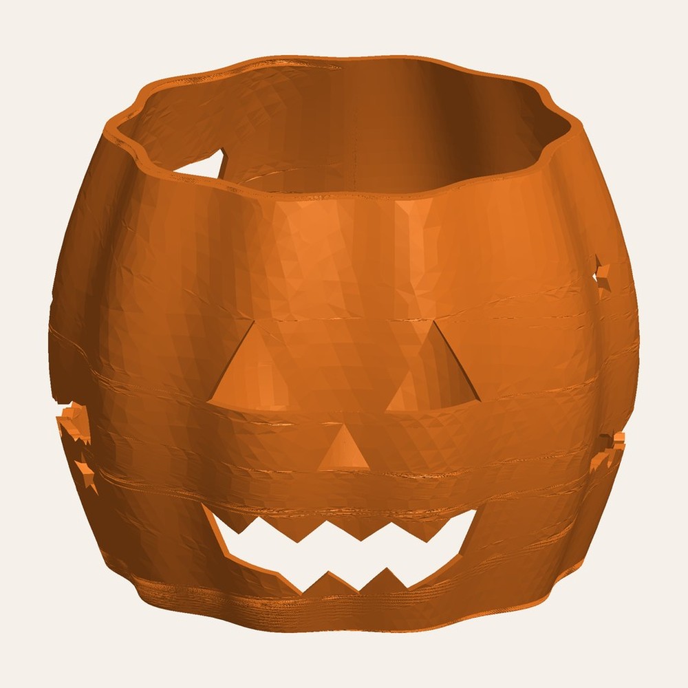 3D printed jack-o-lantern pumpkin LED lantern STL