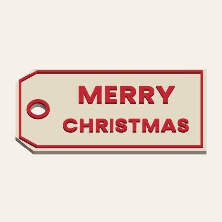 3D printed Merry Christmas gift tag – free STL