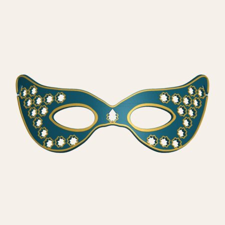 3D printed Moroccan zellige masquerade mask STL teal and gold