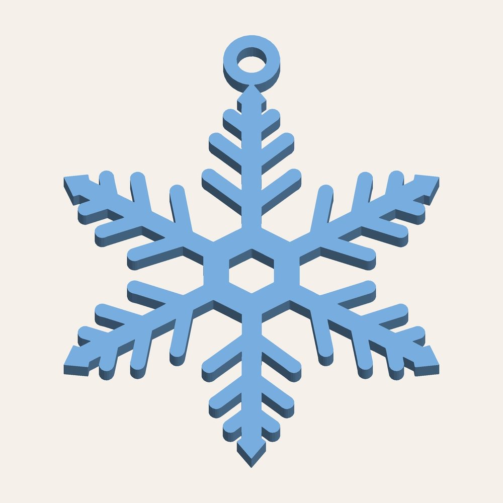 3D printed snowflake Christmas ornament – free STL