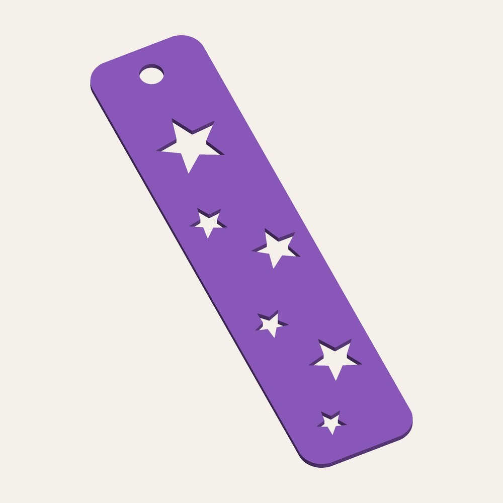 Free 3D printed star bookmark STL by STLFLEX