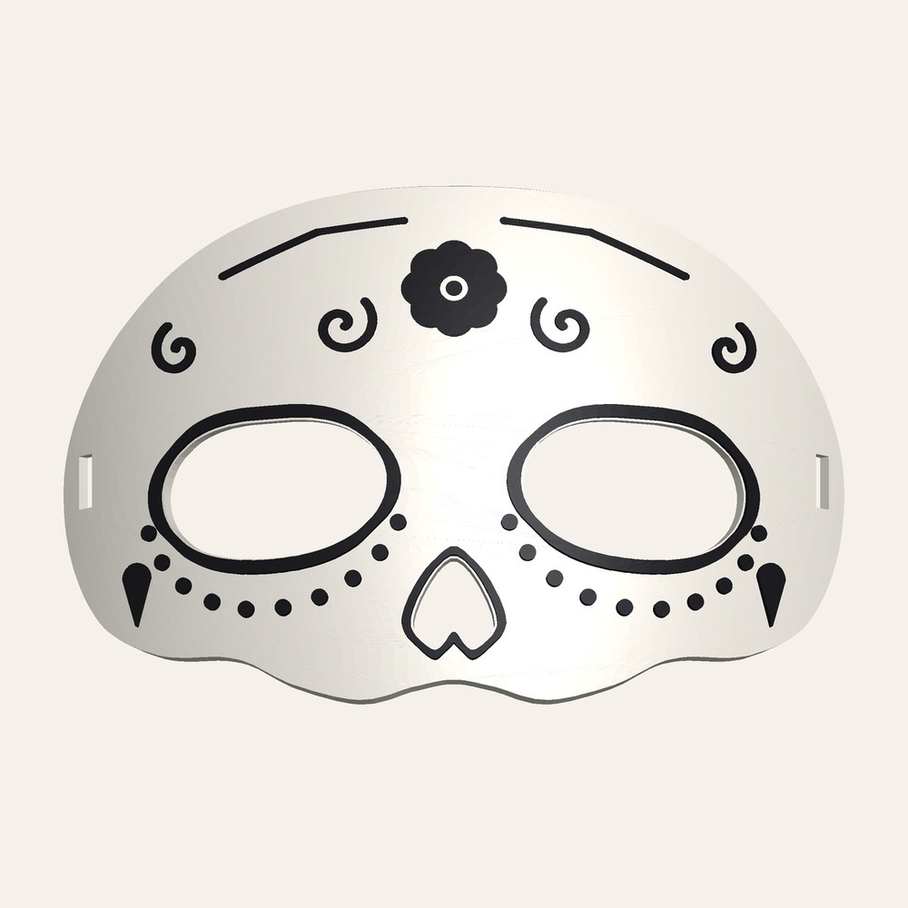 3D printed sugar skull half mask STL for Halloween