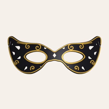 3D printed Venetian masquerade mask STL black and gold