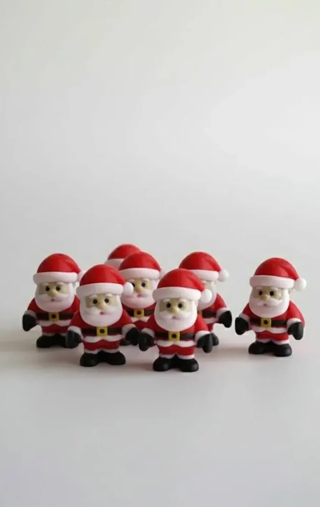 3D printed Santa Claus mini figures